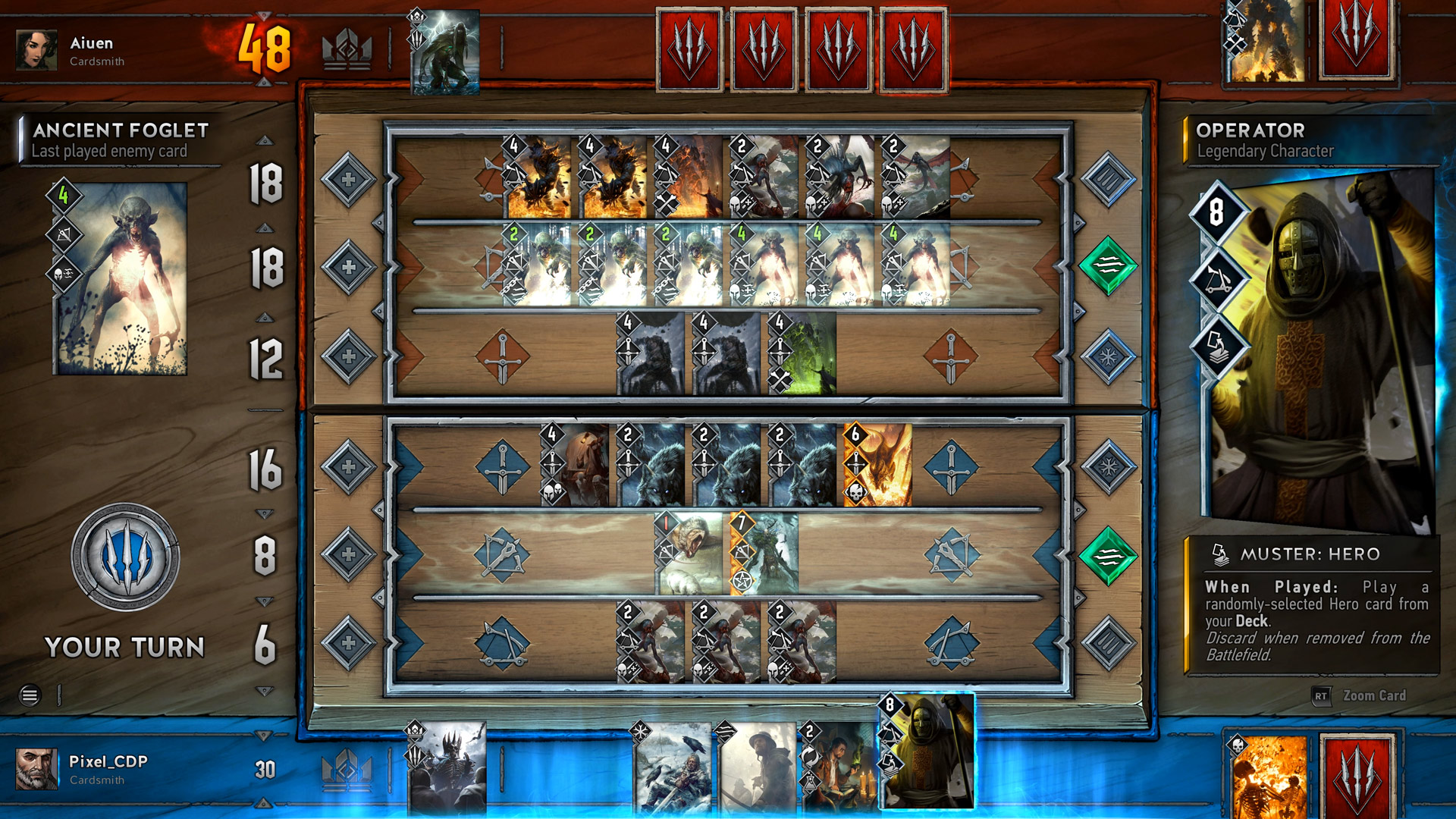 Gwent E3 2016 gameplay board